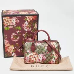 Pre Owned Gucci Multicolor GG Supreme Canvas and Leather Small Blooms Boston Bag