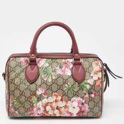 Pre Owned Gucci Multicolor GG Supreme Canvas and Leather Small Blooms Boston Bag