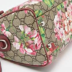 Pre Owned Gucci Multicolor GG Supreme Canvas and Leather Small Blooms Boston Bag