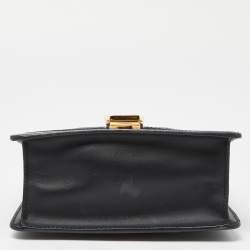 Gucci Black Leather Mini Web Chain Sylvie Crossbody Bag