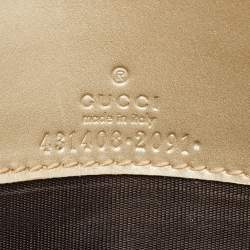 Gucci Gold Guccissima Leather Bow Wallet On Chain
