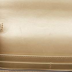 Gucci Gold Guccissima Leather Bow Wallet On Chain