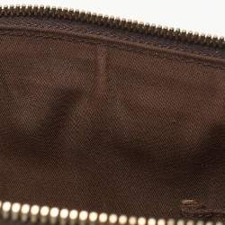 Pre Owned Gucci Ebony/Beige GG Canvas and Leather Medium Abbey Tote