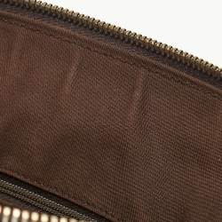 Pre Owned Gucci Ebony/Beige GG Canvas and Leather Medium Abbey Tote