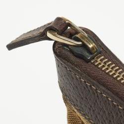 Pre Owned Gucci Ebony/Beige GG Canvas and Leather Medium Abbey Tote