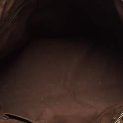 Pre Owned Gucci Ebony/Beige GG Canvas and Leather Medium Abbey Tote