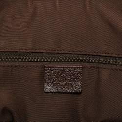 Pre Owned Gucci Ebony/Beige GG Canvas and Leather Medium Abbey Tote