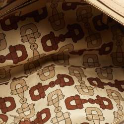 Pre Owned Gucci Beige Guccissima Leather Web Britt Boston Bag