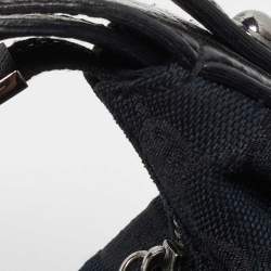 Pre Owned Gucci Black GG Canvas and Leather Medium Horsebit Hobo