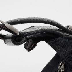 Pre Owned Gucci Black GG Canvas and Leather Medium Horsebit Hobo