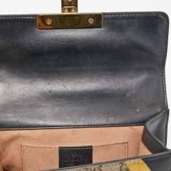 Gucci Tri Color GG Supreme Canvas and Leather Small Padlock Shoulder Bag