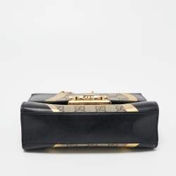 Gucci Tri Color GG Supreme Canvas and Leather Small Padlock Shoulder Bag