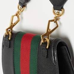 Pre Owned Gucci Black Leather Butterfly Linea Totem Shoulder Bag