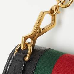 Pre Owned Gucci Black Leather Butterfly Linea Totem Shoulder Bag