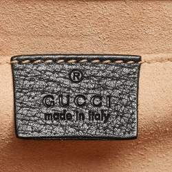 Pre Owned Gucci Black Leather Butterfly Linea Totem Shoulder Bag