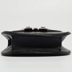 Pre Owned Gucci Black Leather Butterfly Linea Totem Shoulder Bag
