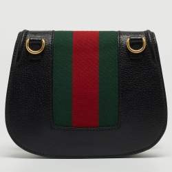 Pre Owned Gucci Black Leather Butterfly Linea Totem Shoulder Bag