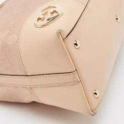 مملوكة مسبقًا Gucci Beige/Metallic Pink GG Canvas and Leather Medium Lovely Hobo