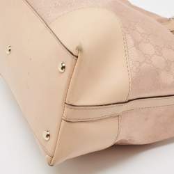 Gucci Beige/Metallic Pink GG Canvas and Leather Medium Lovely Hobo