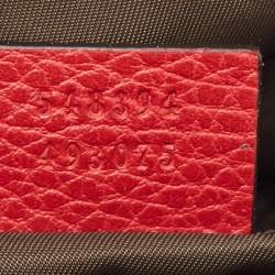 Pre Owned Gucci Red/Beige Flora GG Supreme Canvas Ophidia Cosmetic Pouch