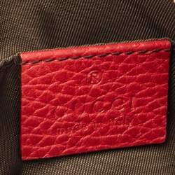 Pre Owned Gucci Red/Beige Flora GG Supreme Canvas Ophidia Cosmetic Pouch