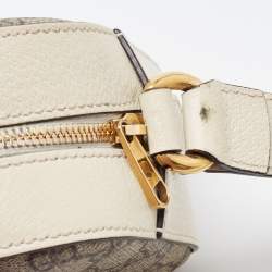 Gucci Cream/Brown GG Supreme And Leather Ophidia Shoulder Bag