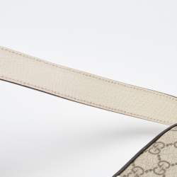 Gucci Cream/Brown GG Supreme And Leather Ophidia Shoulder Bag