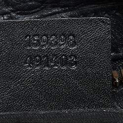 Pre Owned Gucci Black Guccissima Leather Large Wave Boston Bag