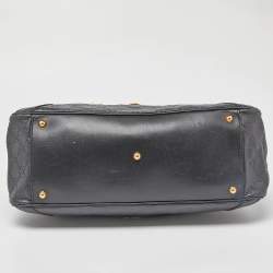 Pre Owned Gucci Black Guccissima Leather Large Wave Boston Bag