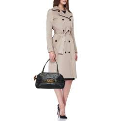 Pre Owned Gucci Black Guccissima Leather Large Wave Boston Bag