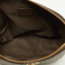 Pre Owned Gucci Beige GG Supreme Canvas and Leather Pouch