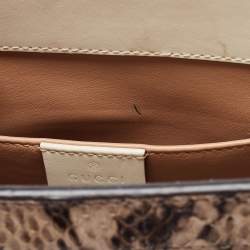 Gucci Beige/Brown Watersnake Leather Small GG Ophidia Shoulder Bag