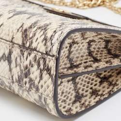 Gucci Beige/Brown Watersnake Leather Small GG Ophidia Shoulder Bag
