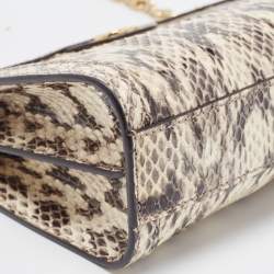 Gucci Beige/Brown Watersnake Leather Small GG Ophidia Shoulder Bag