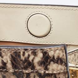 Gucci Beige/Brown Watersnake Leather Small GG Ophidia Shoulder Bag