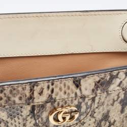 Gucci Beige/Brown Watersnake Leather Small GG Ophidia Shoulder Bag