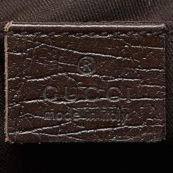 Pre Owned Gucci Beige/Brown GG Canvas and Leather Wristlet Pouch
