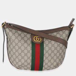 Pre-owned Gucci GG Supreme Web Ophidia Belt Bag- 2243XB292 ,Beige
