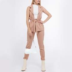 Pre Owned Gucci White Microguccissima Leather Zip Baguette Bag