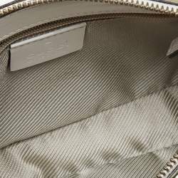 Pre Owned Gucci White Microguccissima Leather Zip Baguette Bag