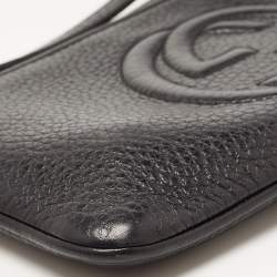 Pre Owned Gucci Black Leather Soho Wristlet Clutch
