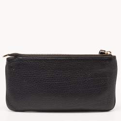 Pre Owned Gucci Black Leather Soho Wristlet Clutch