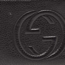 Pre Owned Gucci Black Leather Soho Wristlet Clutch