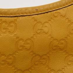 Pre Owned Gucci Yellow Guccissima Leather Medium Britt Hobo