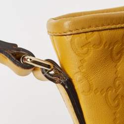 Pre Owned Gucci Yellow Guccissima Leather Medium Britt Hobo