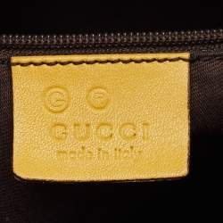 Pre Owned Gucci Yellow Guccissima Leather Medium Britt Hobo