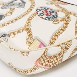 Pre Owned Gucci Multicolor Printed Silk Charmy Hobo