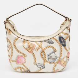 Pre Owned Gucci Multicolor Printed Silk Charmy Hobo