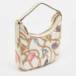 Pre Owned Gucci Multicolor Printed Silk Charmy Hobo