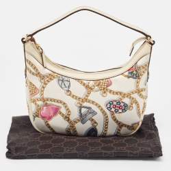 Pre Owned Gucci Multicolor Printed Silk Charmy Hobo